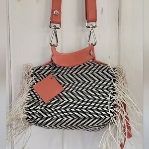 Anthropologie Daniella Lehavi Fringed Leather Mini Handle Crossbody Bag